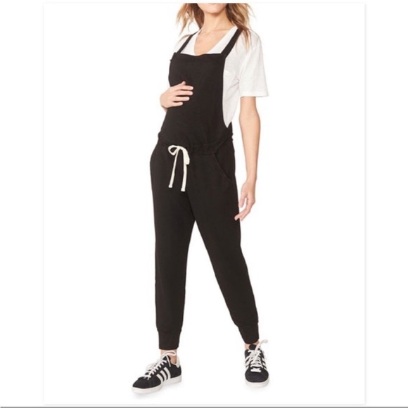 Monrow Mommy Maternity Tie Front Overalls
Jumpsuit with Patch Pocket Small Black - Picture 2 of 14